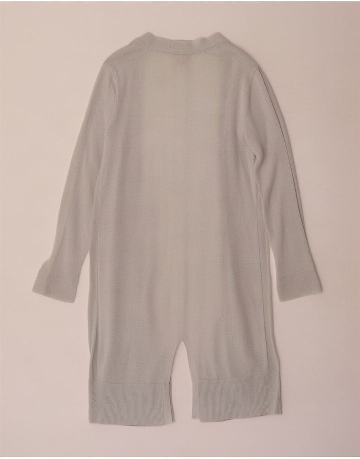 White Stuff Cárdigan largo abierto para mujer, talla 42, viscosa gris medio