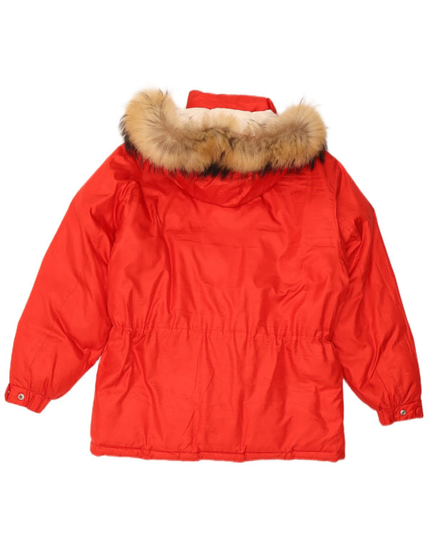 Belfe & Chaqueta acolchada extragrande con capucha para mujer IT 46 Poliéster rojo grande