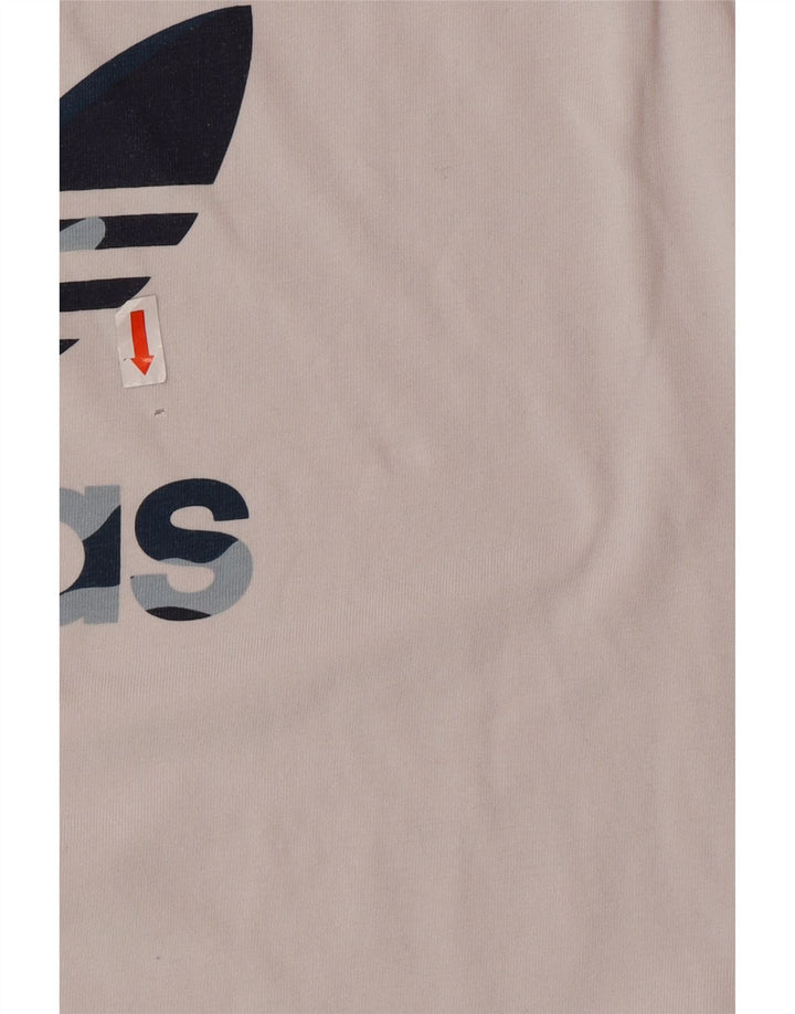 ADIDAS Camiseta Gráfica Hombre Top XL Algodón Blanco