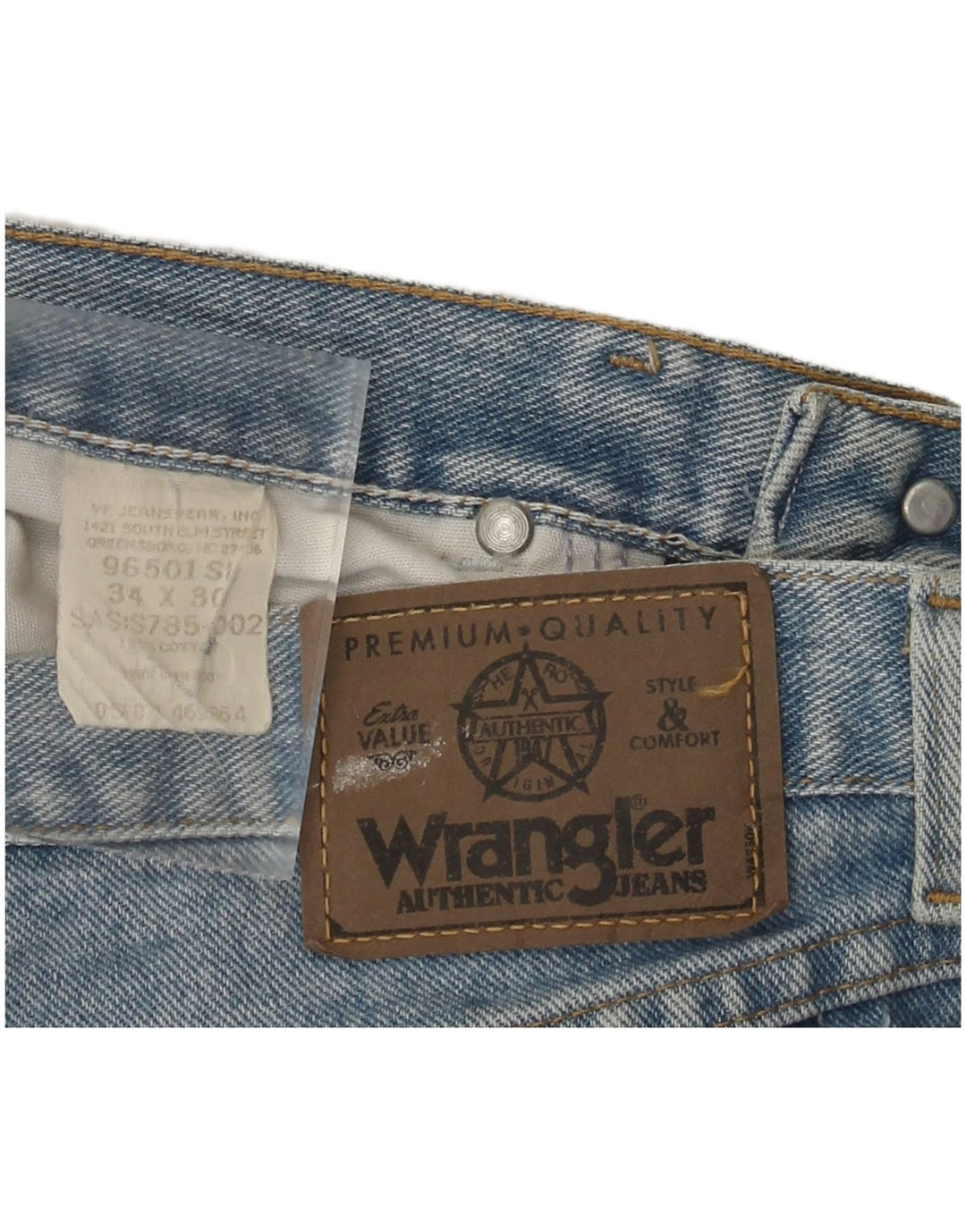 Vaqueros Wrangler Hombre Rectos W34 L30 Algodón Azul