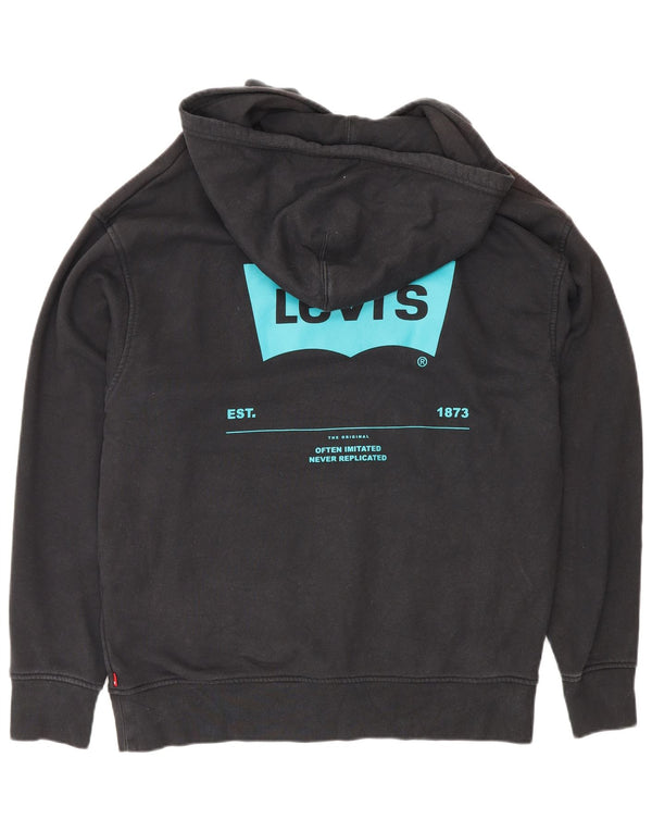 Levi's Jersey con capucha de corte relajado y gráfico para hombre Algodón negro mediano