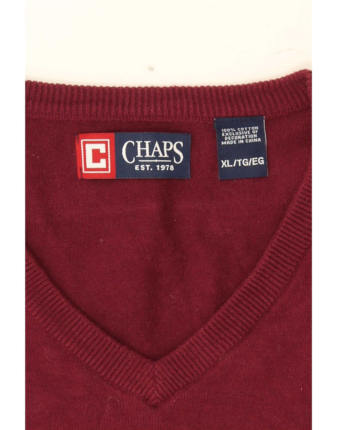 Chaps Chaleco para hombre Camiseta sin mangas XL Algodón burdeos