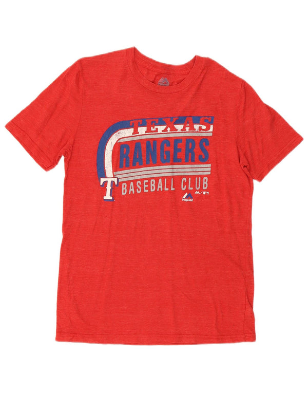 Majestic Boys Texas Rangers Graphic Camiseta Top 12-13 años Grande Rojo