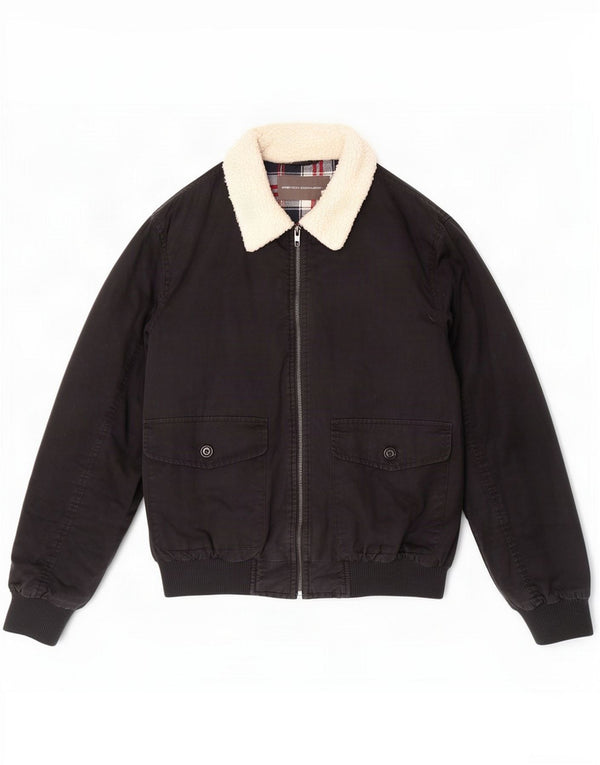 French Connection Chaqueta Bomber para Hombre UK 36 Small Algodón Negro