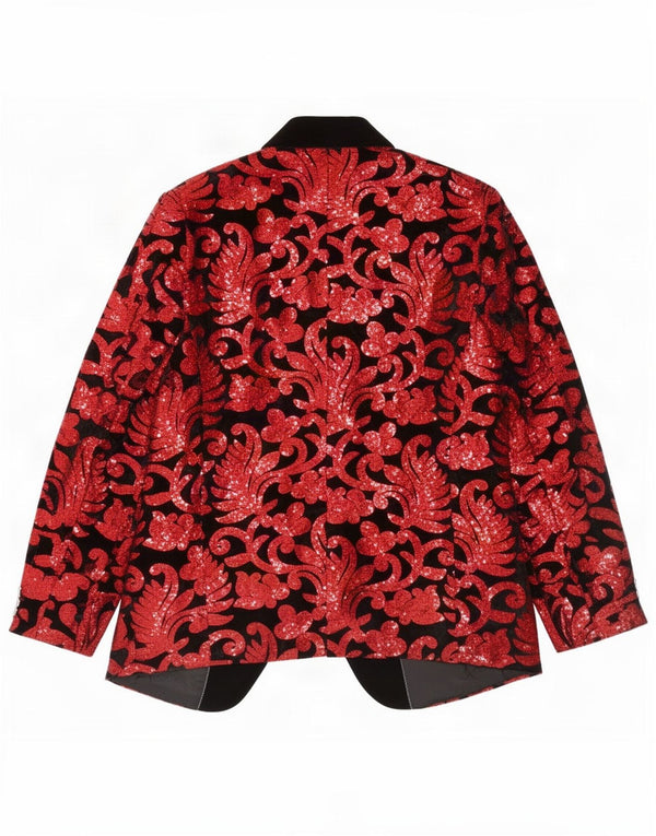 Vintage hombres Blazer chaqueta Reino Unido 40 grande rojo Paisley