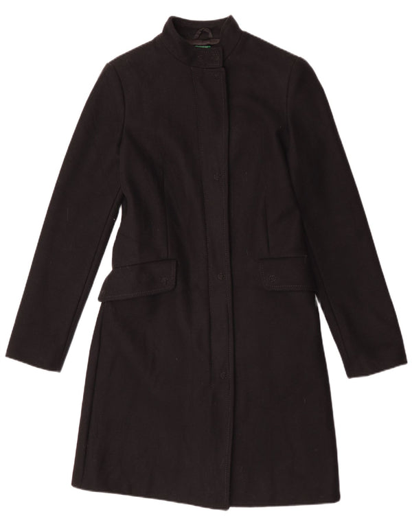 Abrigo Benetton Mujer IT 42 Mediano Lana Negro