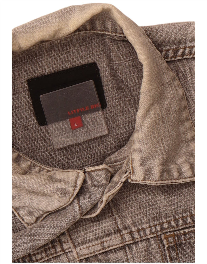 VINTAGE Chaqueta vaquera para hombre Reino Unido 40 Gris grande