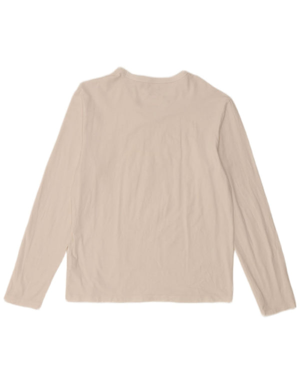 Guess Mujer Graphic Top Manga Larga UK 18 XL Algodón Blanco