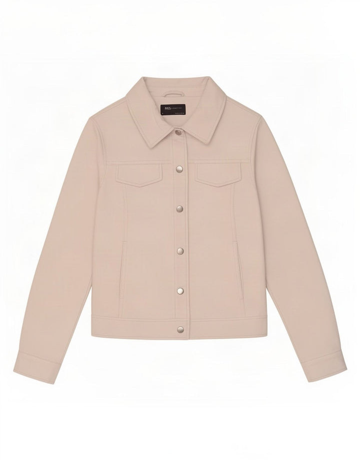 Marks & Spencer Chaqueta de piel sintética para mujer UK 8 Small Off White