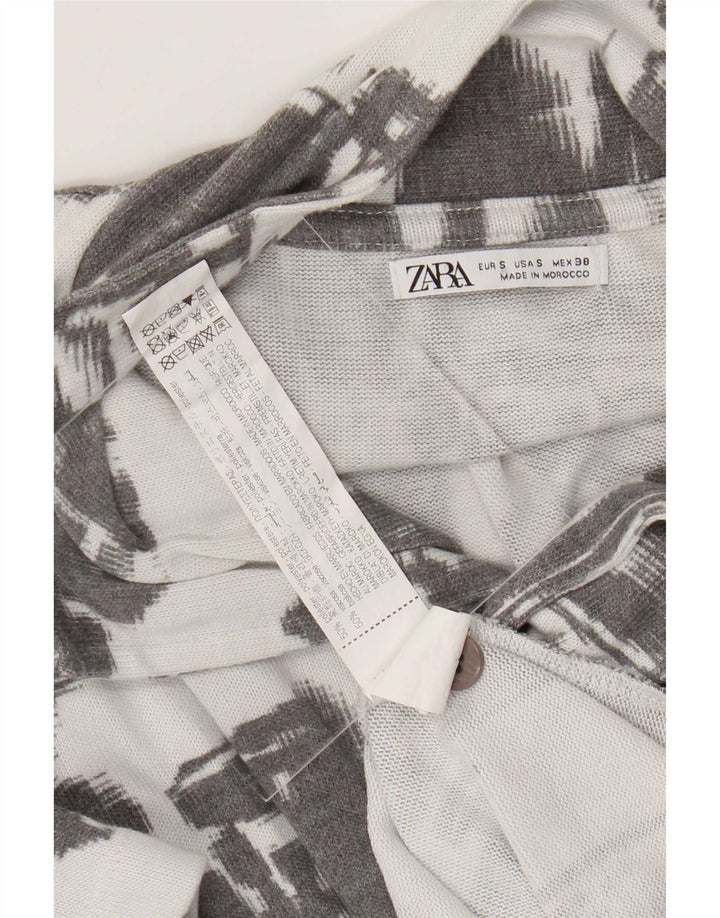 Zara Hombre Camisa Manga Corta Estampado Abstracto Small Gris Poliéster
