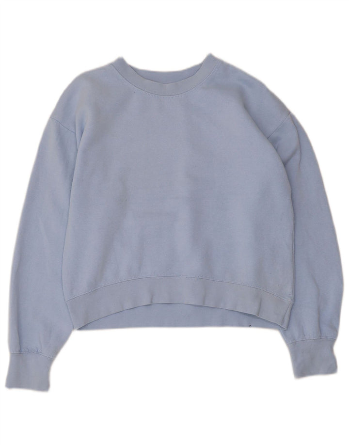 Zara Mujer Crop Sudadera Jumper UK 10 Small Azul Poliéster