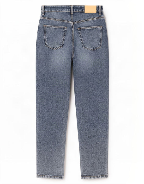 Zara Jeans Cónicos De Cintura Alta Para Mujer EU 38 Small W28 L27 Algodón Azul