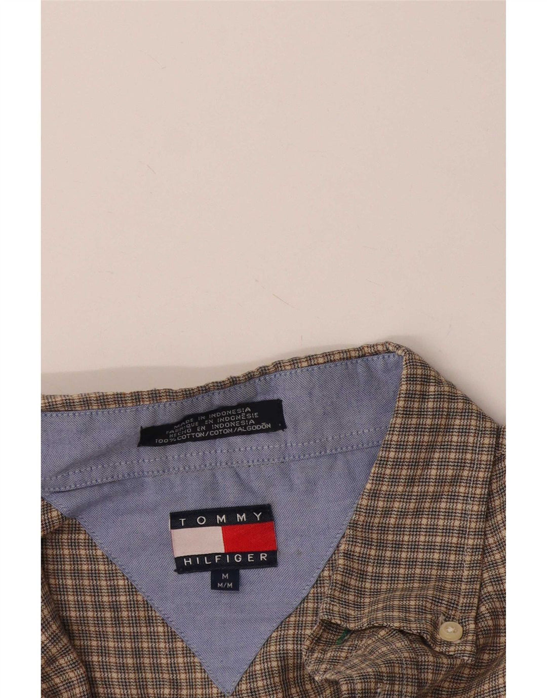 Camisa Tommy Hilfiger Hombre Algodón a cuadros marrón medio