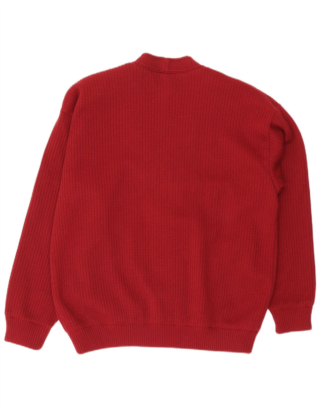 Almira - Cárdigan para hombre IT 52 grande de lana merino roja