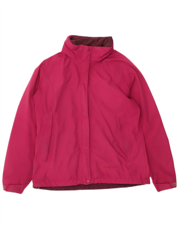 Sprayway Chaqueta impermeable con capucha para mujer UK 12 Poliéster rosa medio