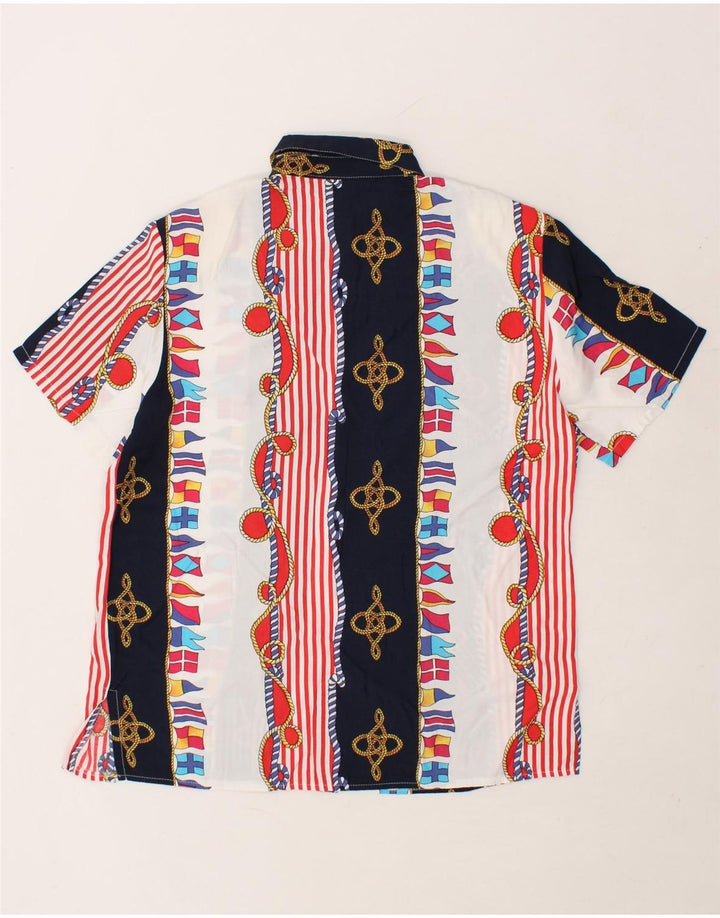 VINTAGE Womens Short Sleeve Shirt IT 42 Medium Multicoloured Striped Vintage Vintage and Second-Hand Vintage from Messina Hembry 