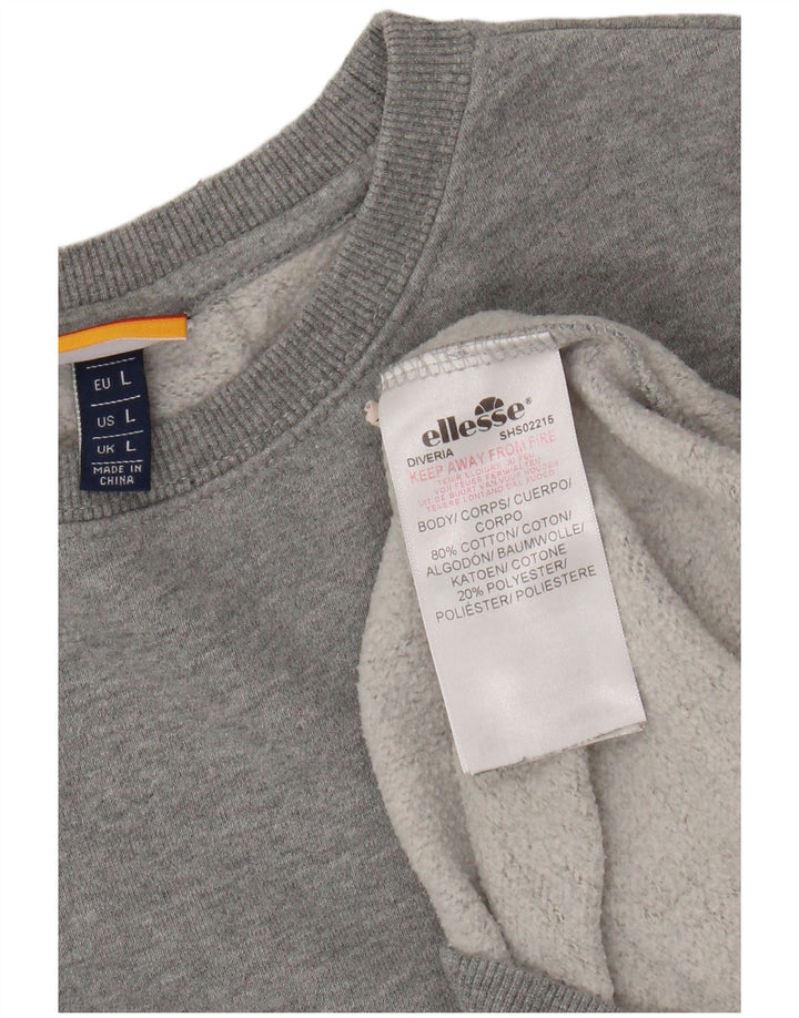 Ellesse Hombre Sudadera Jumper Grande Gris Algodón