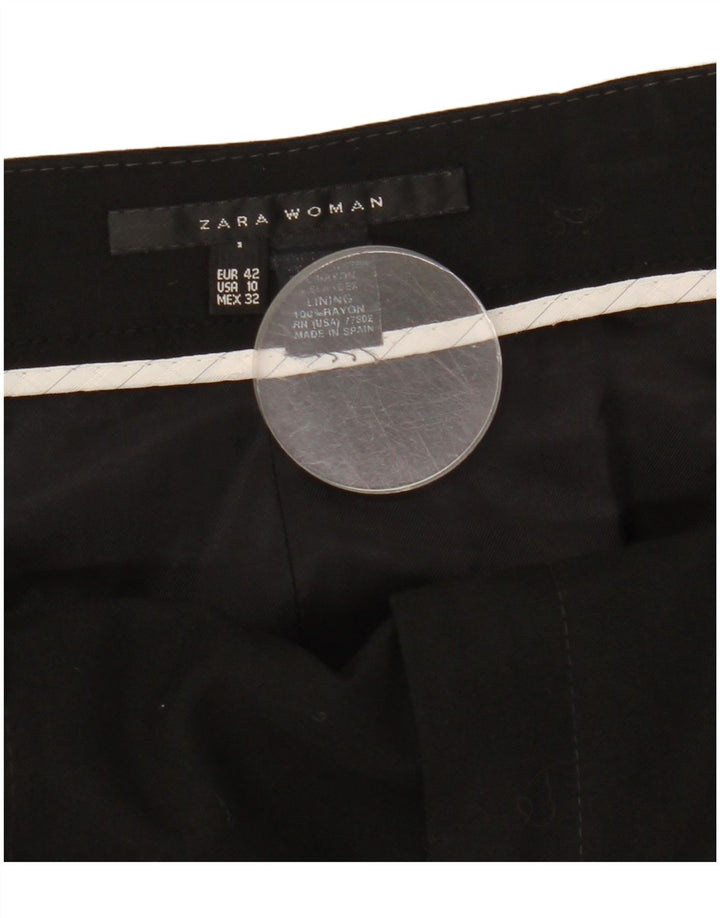 Zara Falda Acampanada para Mujer EU 42 Grande W32 Rayón Negro