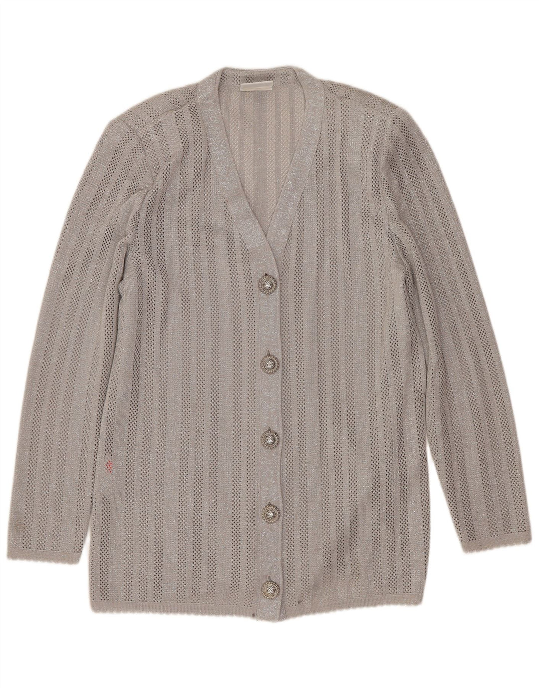 LIOLA Suéter tipo cárdigan para mujer UK 12 Viscosa moteada gris medio