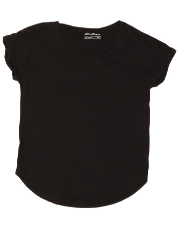 EDDIE BAUER Camiseta extragrande para mujer UK 6 XS Algodón negro