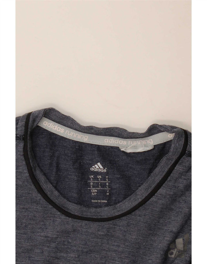 Adidas - Camiseta para correr para hombre, talla pequeña, color azul marino a rayas
