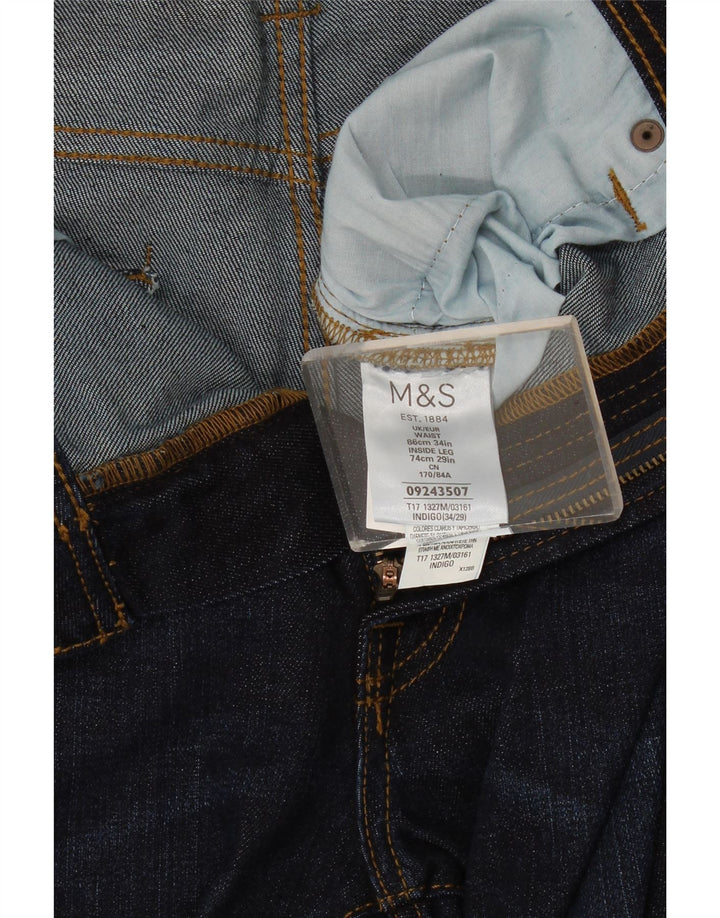 Marks & Spencer Jeans ajustados para hombre W34 L29 Algodón azul marino