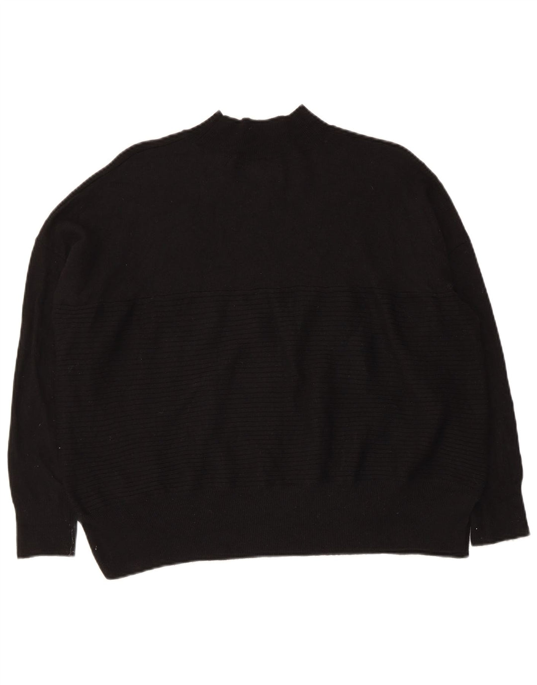 Superdry Jersey extragrande con cuello alto para mujer, talla 40, color negro