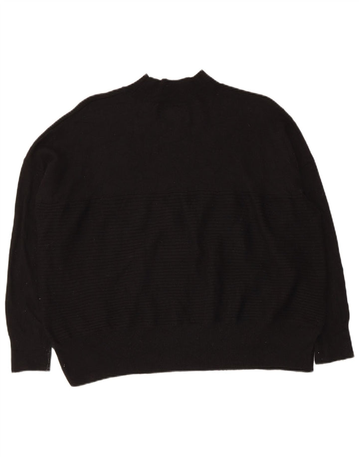 Superdry Jersey extragrande con cuello alto para mujer, talla 40, color negro