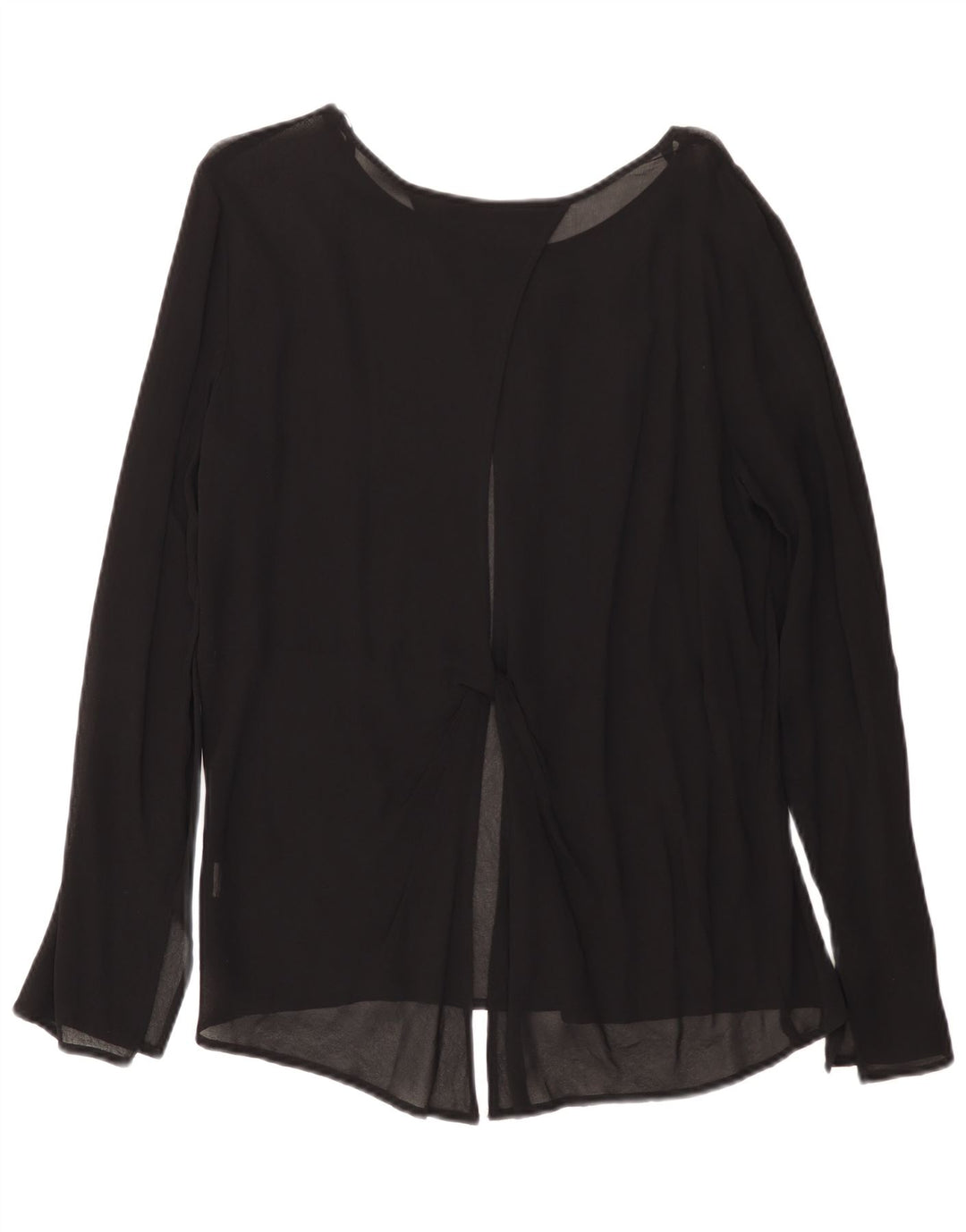 Zara Mujer Blusa De Manga Larga Top UK 44 Large Negro