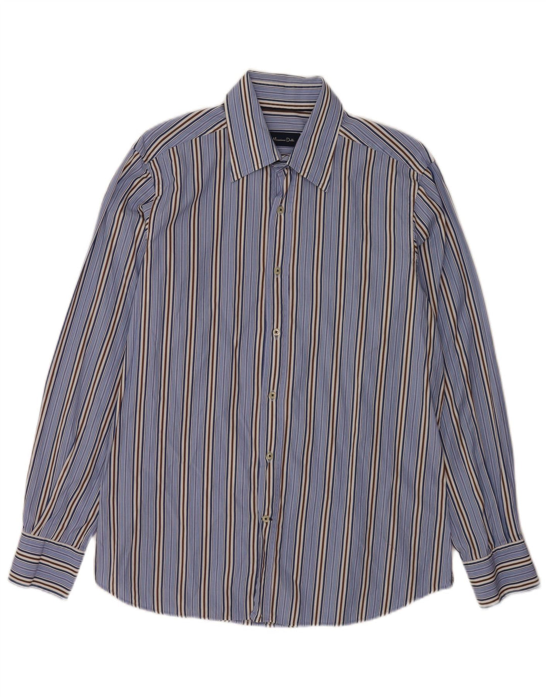 Camisa Massimo Dutti Hombre Large Algodón Rayas Azul