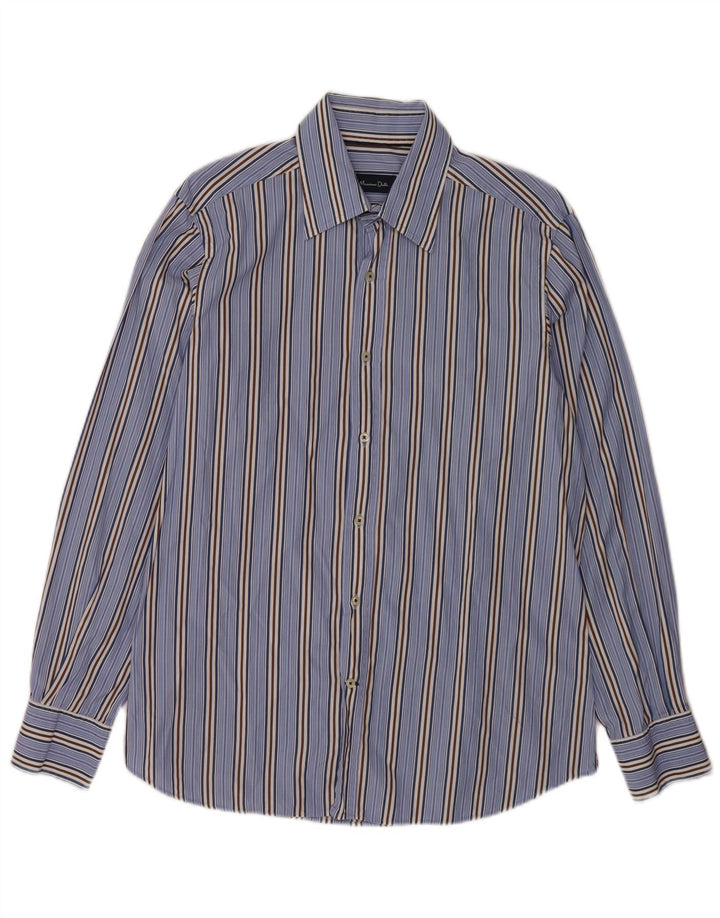 Camisa Massimo Dutti Hombre Large Algodón Rayas Azul