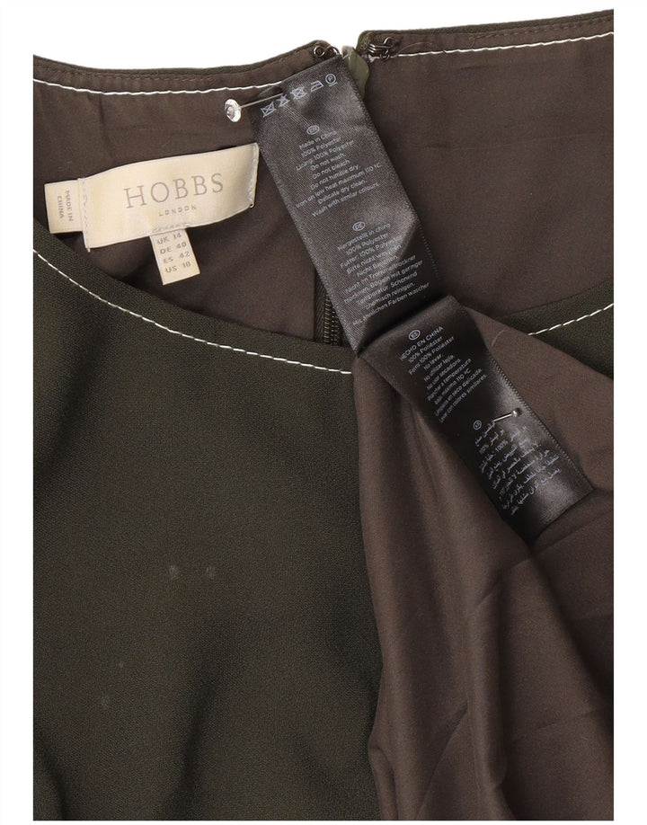 Hobbs Vestido acampanado para mujer UK 44 Grande Poliéster caqui