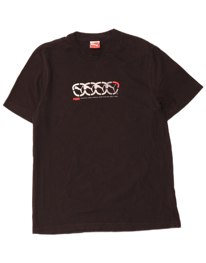 Puma - Camiseta gráfica para hombre, talla grande, algodón negro