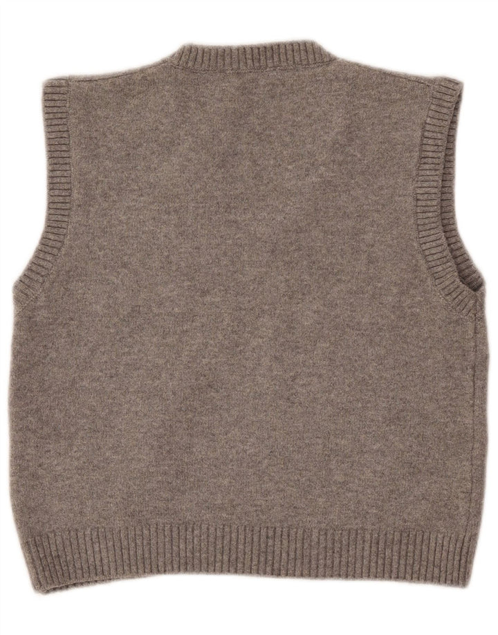 Zara Mujer Crop Vest Tank Top UK 40 Grande Poliéster Gris