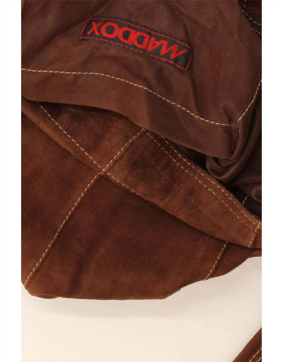 MADDOX Chaqueta de ante corta para mujer UK 46 Grande Cuero marrón