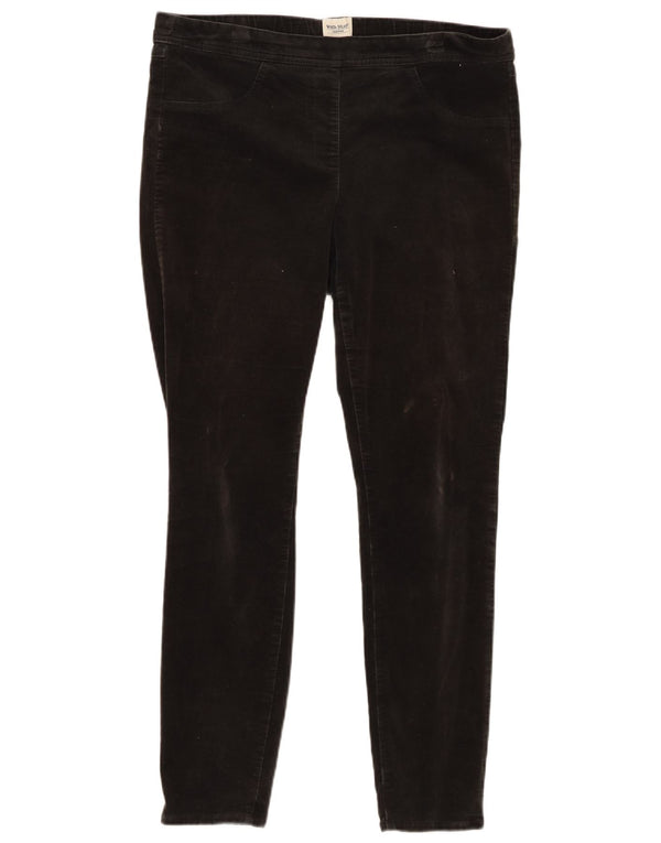 White Stuff Pantalones Casuales Ajustados de Terciopelo para Mujer UK 46 Large W36 L29 Negro