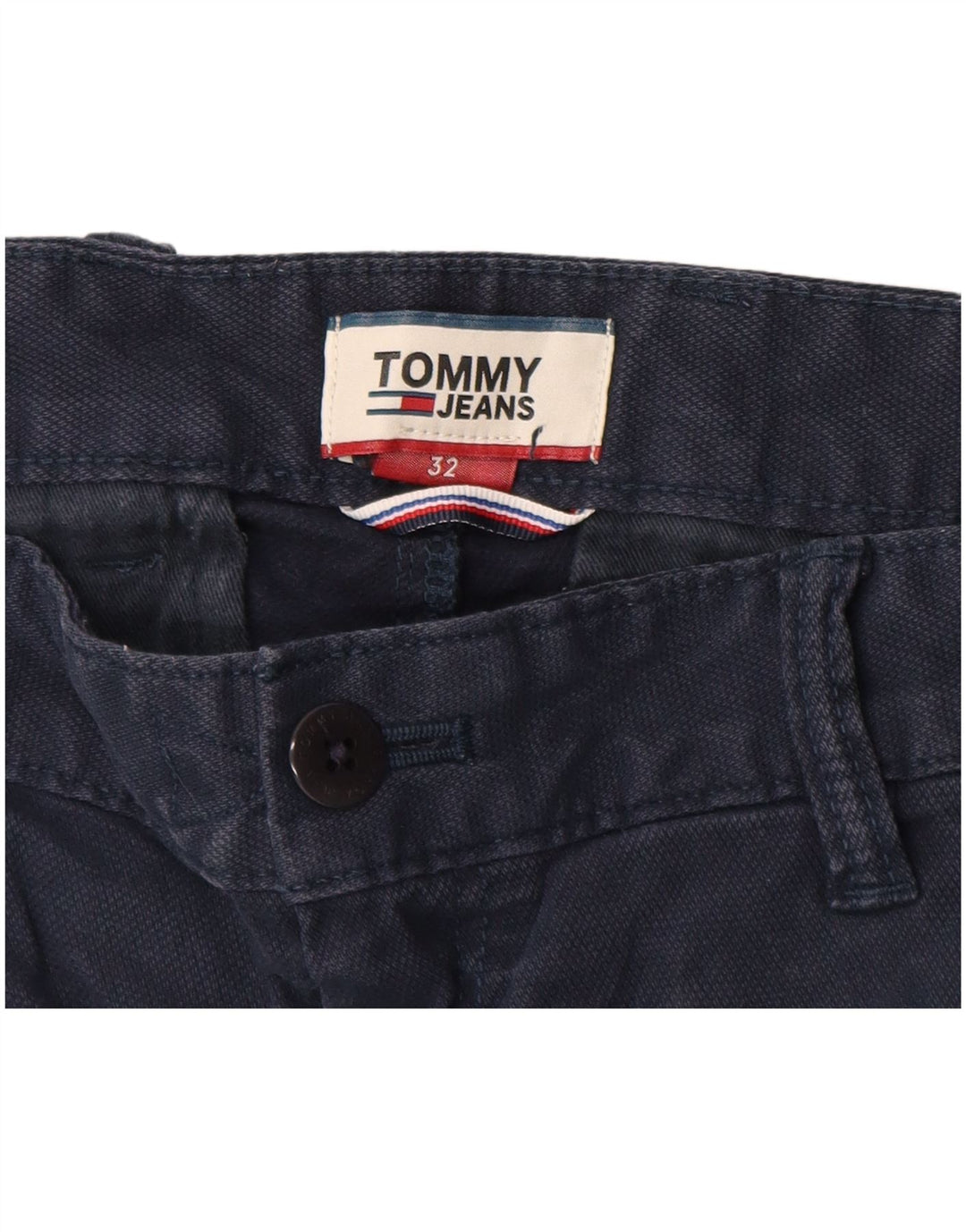 TOMMY HILFIGER Pantalones cortos chinos para hombre W32 Algodón azul marino mediano