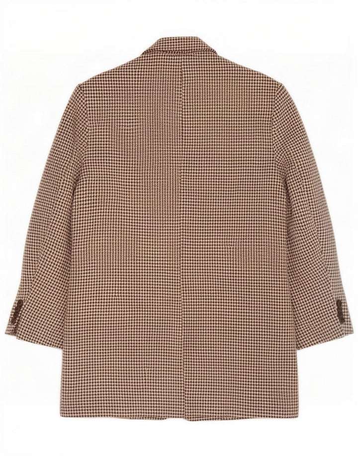 Zara Chaqueta tipo blazer extragrande con 2 botones para mujer UK 6 XS Marrón pata de gallo