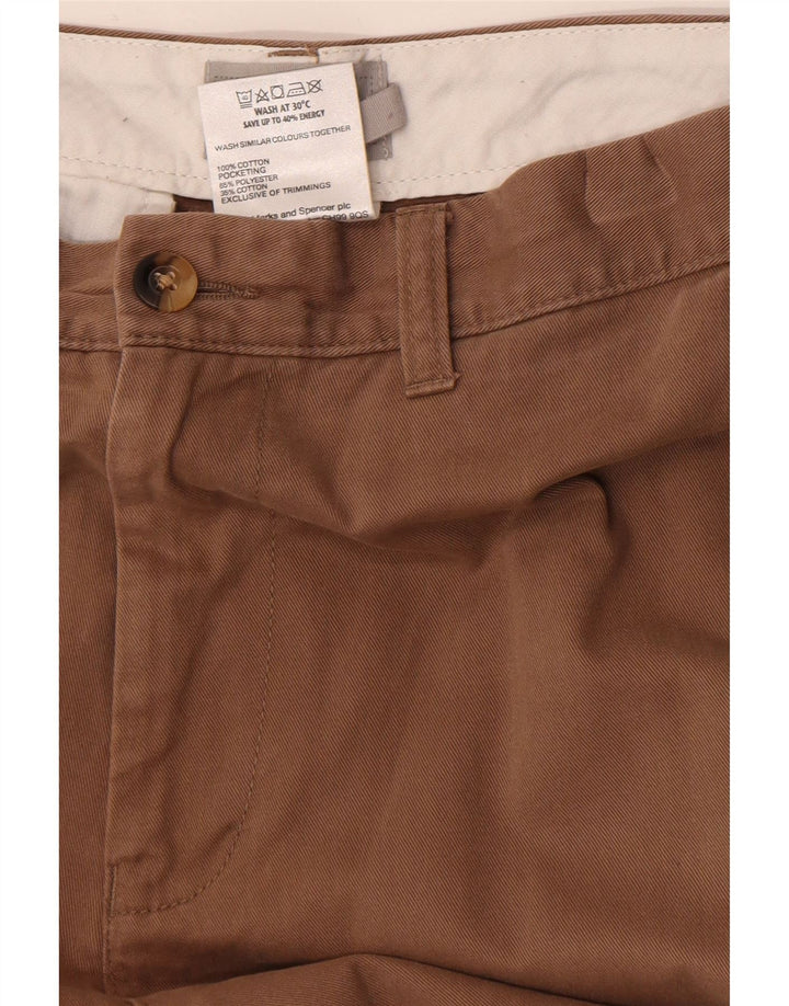 Marks & Spencer Pantalones chinos de corte regular para hombre W36 L29 Algodón marrón