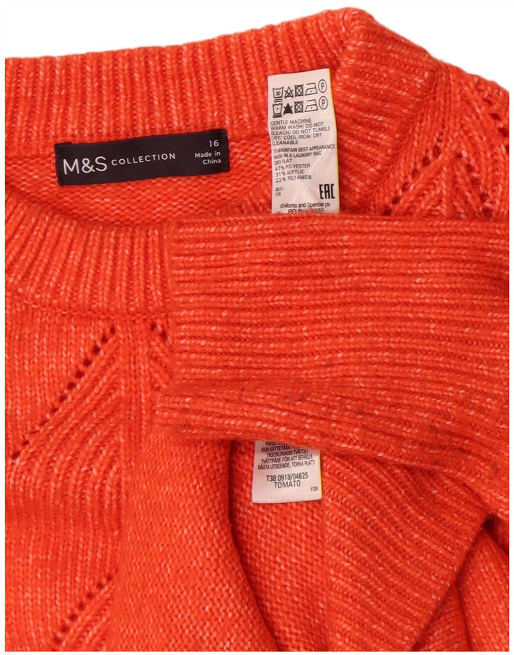 Marks & Spencer Suéter de Cuello Redondo para Mujer UK 46 Grande Naranja
