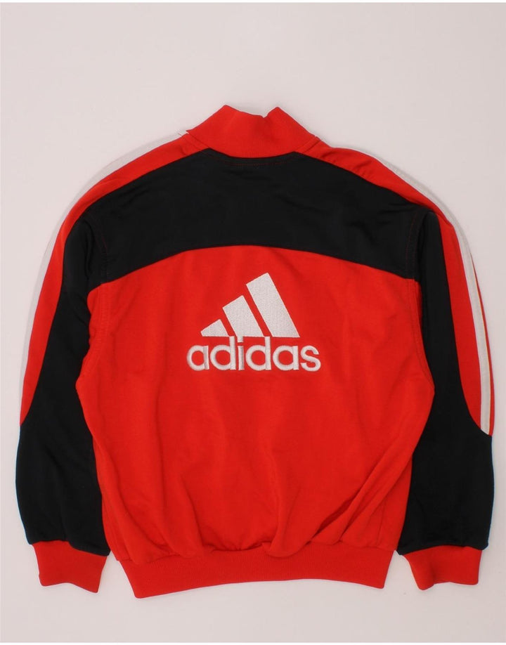ADIDAS Boys Graphic Tracksuit Top Jacket 7-8 Years Red Colourblock Vintage Adidas and Second-Hand Adidas from Messina Hembry 