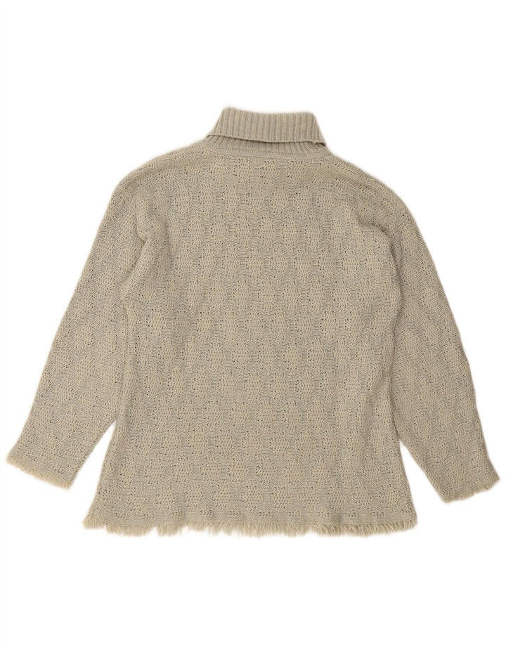 VINTAGE Womens Roll Neck Jumper Sweater UK 14 Large Grey