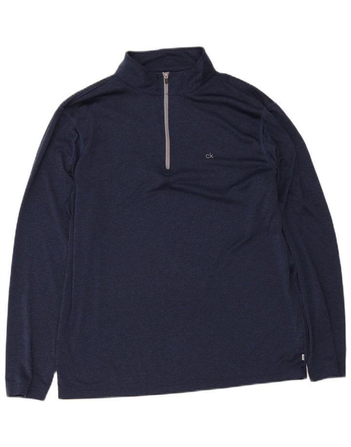Calvin Klein - Chándal de golf con cremallera y cuello para hombre, talla grande, azul marino