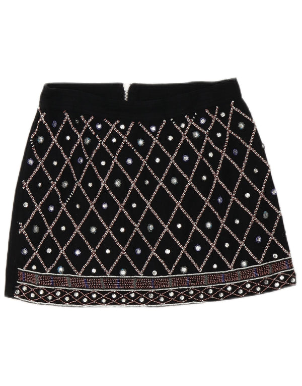 Guess Minifalda para mujer US 2 XS W28 Algodón geométrico negro