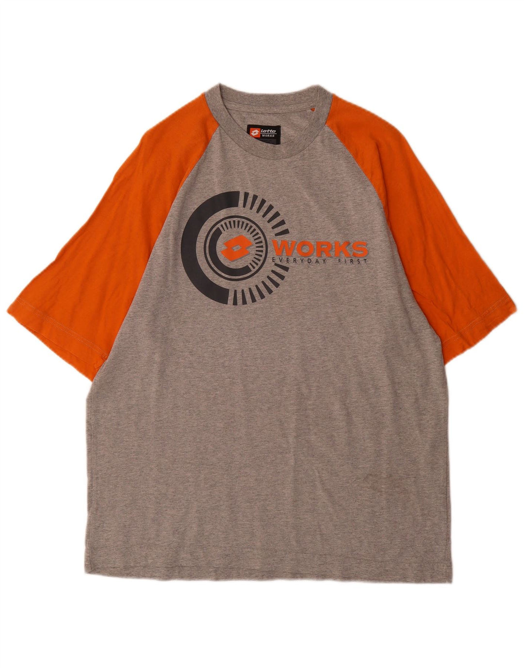 Lotto Hombre Camiseta Gráfica Top Grande Gris Colorblock