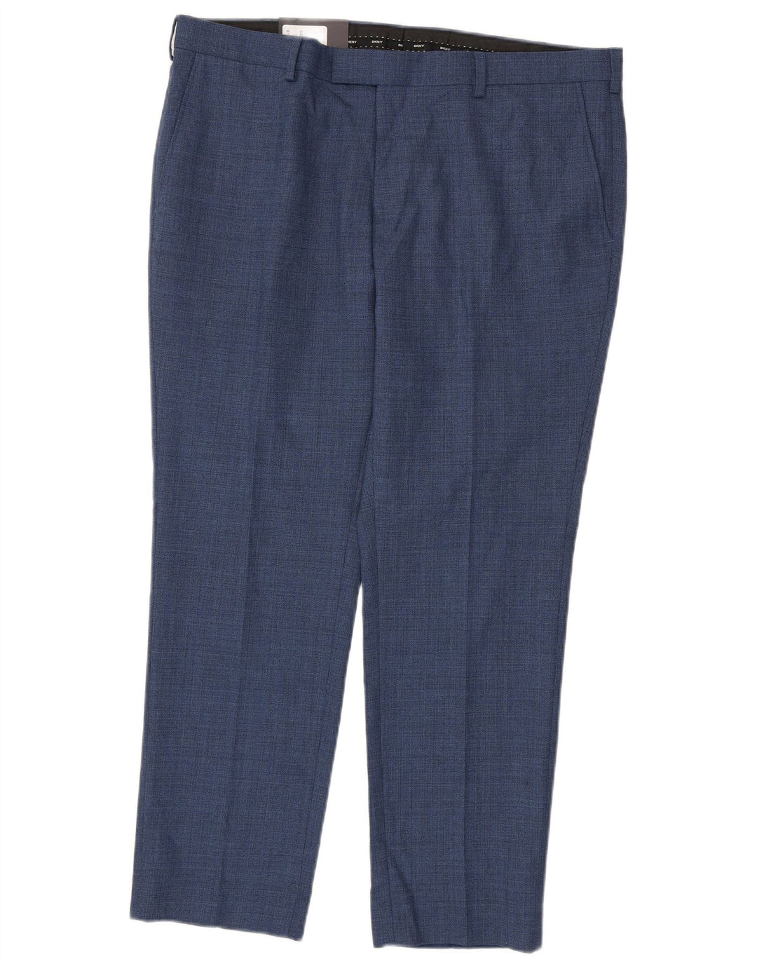 DKNY Pantalón de traje ajustado para hombre W38 L29 Lana azul