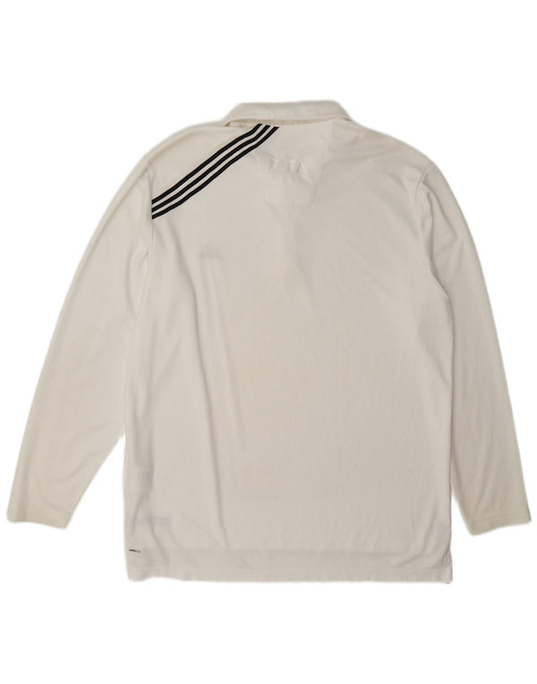 Adidas Mens Climalite Polo De Manga Larga XL Blanco Poliéster