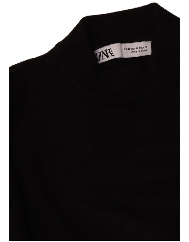 Zara - Jersey con cuello alto para mujer, talla 40, talla M, color negro