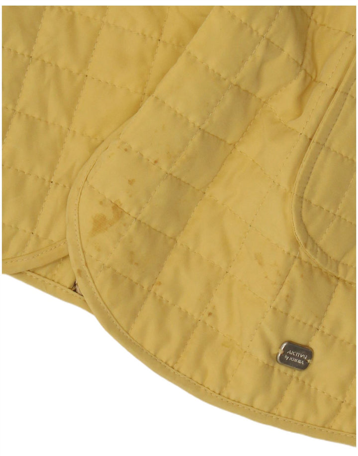 Perte by Krizia Chaqueta tipo blazer acolchada con 3 botones para mujer, talla 23, color amarillo mediano