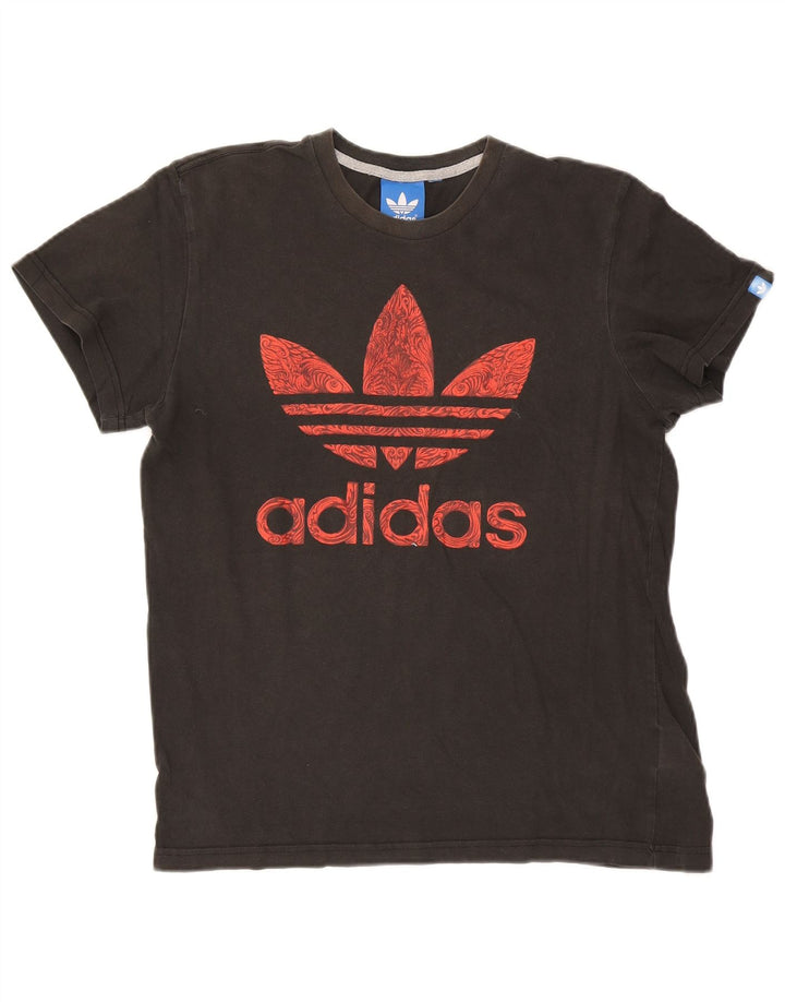 Adidas - Camiseta gráfica para hombre, talla grande, algodón gris
